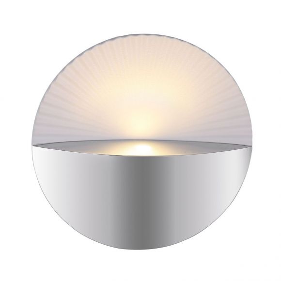 runde LED Wandleuchte mit Halbschale Wandlampe weiß Chrom ø 165 cm