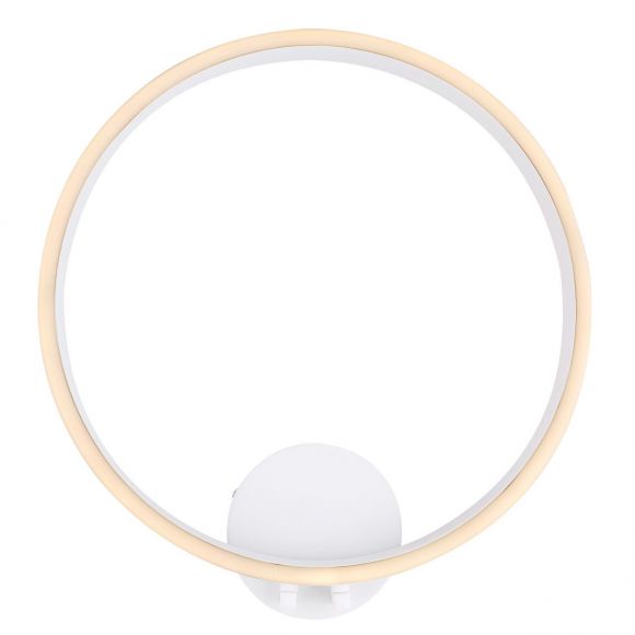 runde LED WandleuchteRing versetzt auf Wandschild mit roptik weiß Wandlampe und