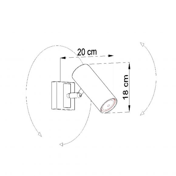 schwenkbare zylindrische Deckenleuchte aus Stahl Deckenlampe Deckenstrahler weiß 18 cm