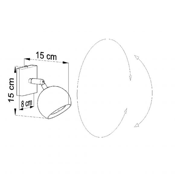 schwenk- und drehbare Wandstrahler Wandlampe mit rundem Spot ø 10 cm Wandleuchte in schwarz oder weiß