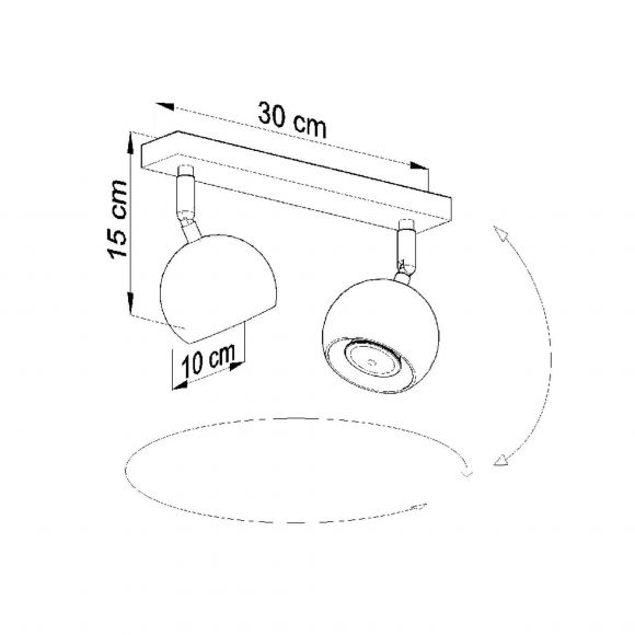 schwenk- und drehbarer Deckenstrahler 3-flammige Deckenlampe mit rundem Spot ø 10 cm Deckenleuchte schwarz in 2 Varianten