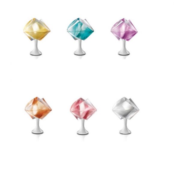 Designer-Tischleuchte Gemmy Prisma Color, Schirm in Amber