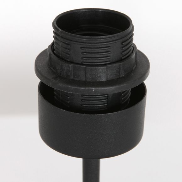 Smart Home eckige E27 Tischleuchten Tischlampe schwarz mit Schalter 14 x 14 x 30 cm