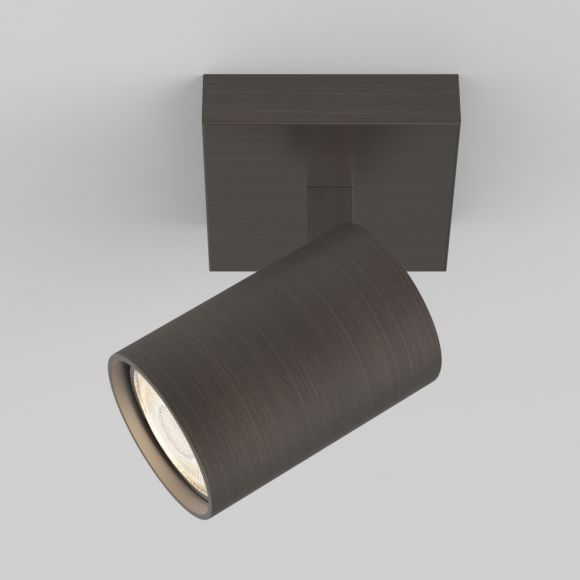 Strahler, 1-flammig, 8x8cm, verstellbar, LED geeignet, Bronze