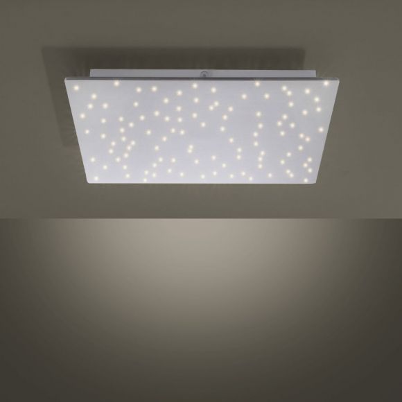 Dimmbare  quadratisch LED Sternhimmel Deckenleuchte mit CCT-Lichtfarbsteuerung, 45 cm