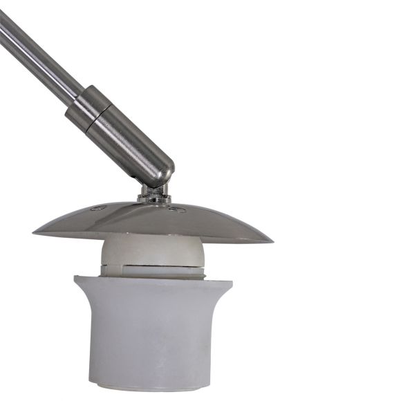 gebogene Wandlampe mit Schnurschalter, Bogenlampe, 1-flammig, silber, E27