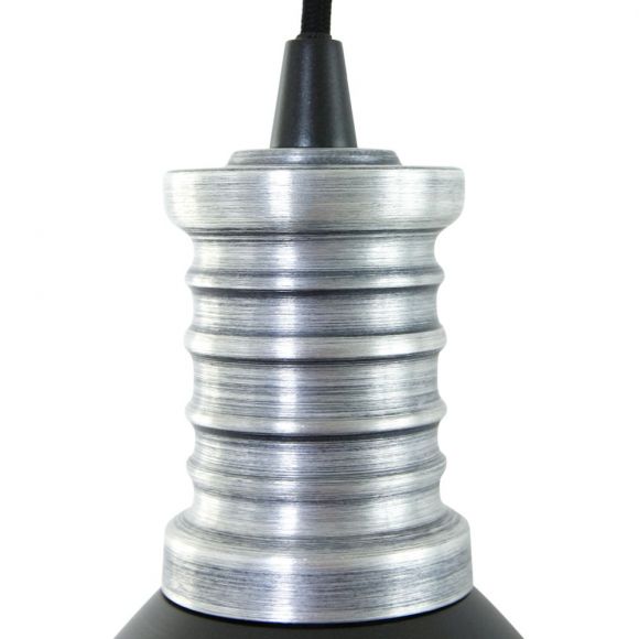 höhenverstellbare Pendelleuchte im Industrie-Style, blendfreier Difusor, 1-flammig, E14, schwarz
