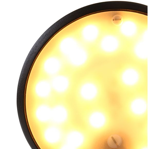 Klassische LED Wandleuchte, schwarz, dimmbar per Pulsdimmer, CCT - Dim-to-Warm-Funktion, inkl. LED 6W, Direktschalter