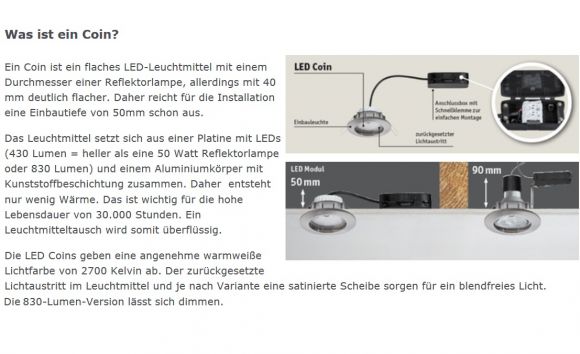 Lampe für Einbauleuchten LED,  6,8 W, 51 mm, 1x6,8 W, Warmweiß, 230 V, inkl. Doppelschnellklemme, in klar oder satiniert lieferbar
