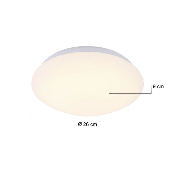 LED Badezimmer-Deckenleuchte, rund, in 3 Größen, weiß, 1-flammig, IP44, inkl. LED