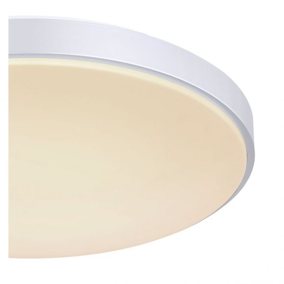 LED Deckenleuchte mit CCT-Lichtfarbsteuerung & Fernbedienung & Memory Funktion aus Acryl Deckenlampe weiß silberfarben ø 41 cm