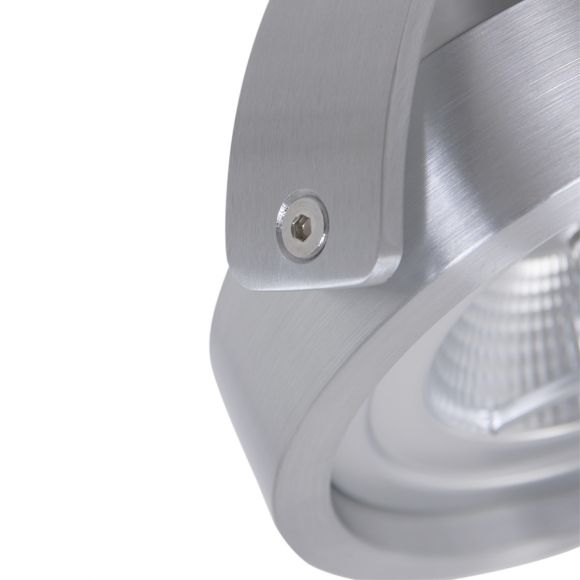 LED Deckenspot im Industrie-Style, Deckenstrahler 2-flammig, silber, drehbare Köpfe, inkl. LED 12W
