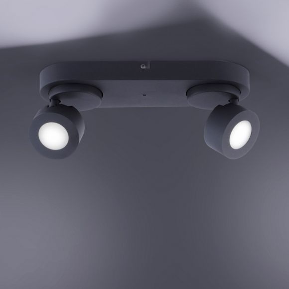 LED Deckenstrahler, 2-flammig, L 32 cm, Smart Home steuerbar, schwarz
