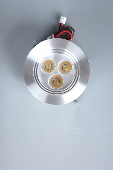 LED Einbauspot, Aluminium, rund, inkl. LED 3 x 1W warmweiß