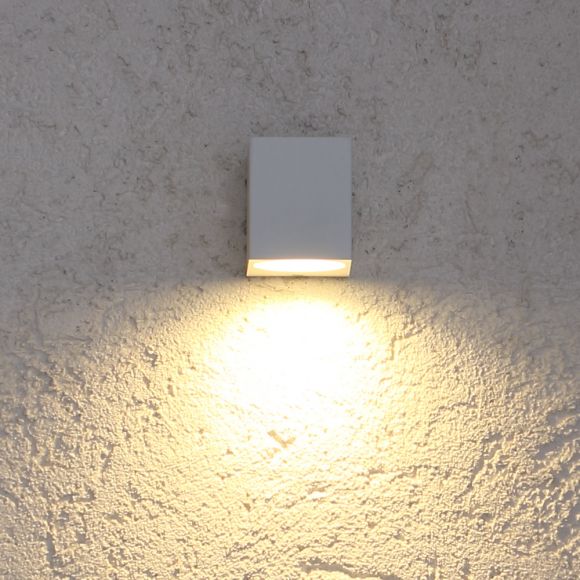 5 Wandleuchte LED Downlight, WOHNLICHT weiß, inkl W LED | eckig, Außen,