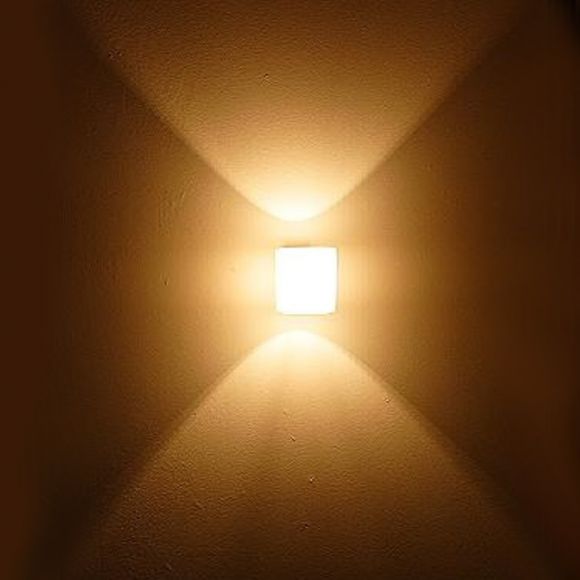 LED Wandleuchte, Glas weiß, zylinderförmig, inkl. LED-Leuchtmittel
