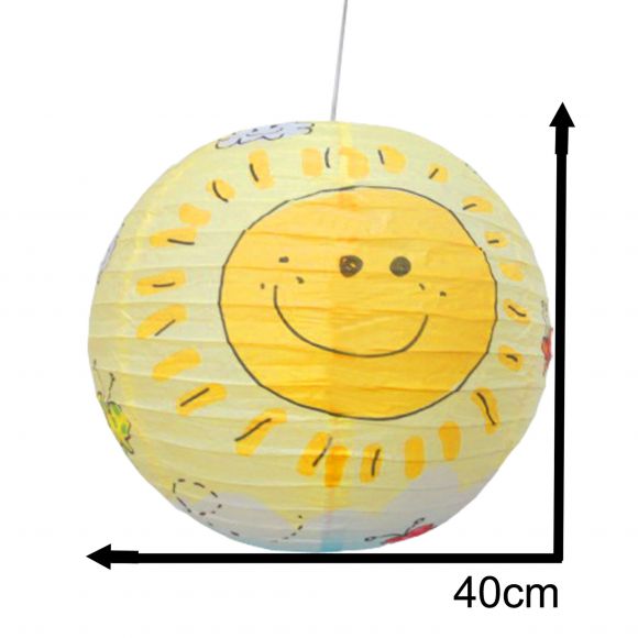 Leuchtenschirm Papierballon Sunny als Kinderzimmerleuchte