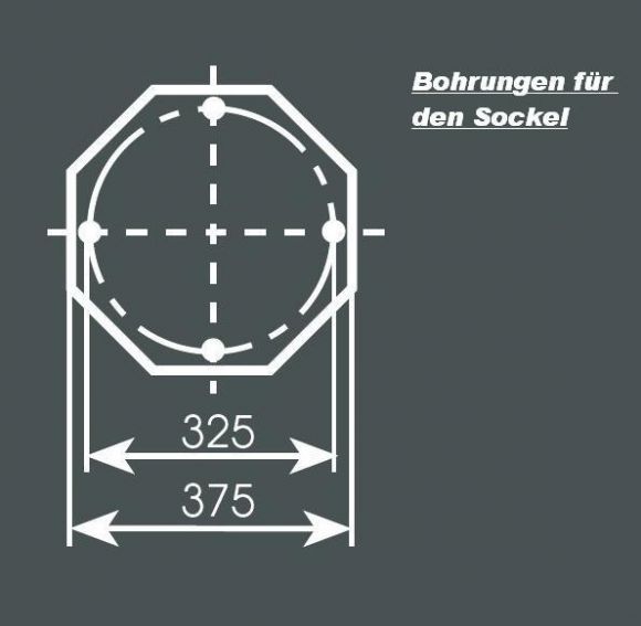 Mastleuchte Eisen-natur 1-flg. - Höhe 354cm