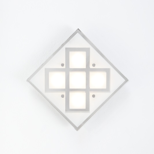 Moderne Deckenleuchte - Chrom - Glas teilsatiniert - Inklusive LED 5 x 2,5 Watt  200 Lumen  3000 Kelvin