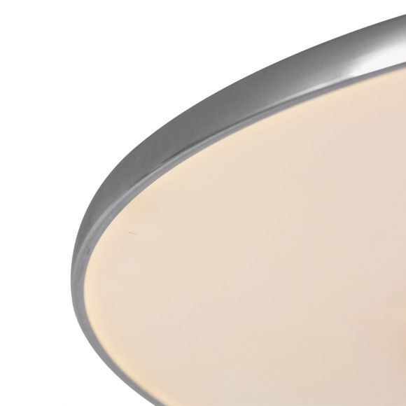 runde LED Deckenleuchte mit Chromrand, weiß, dimmbar per Fernbedienung, D= 60 cm, inkl. LED