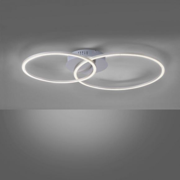 Deckenleuchte mit zwei Ringen, schwenkbar, 2x LED, dimmbar, in 2 Farben