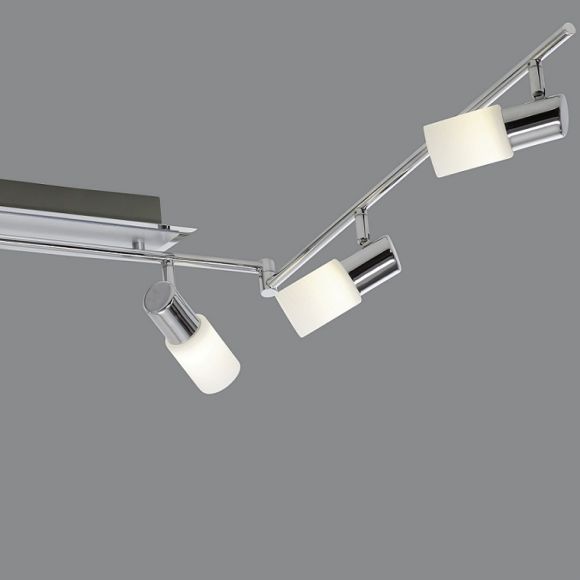 6-flg. LED-Strahlerbalken, schwenkbar, Aluminium und Chrom