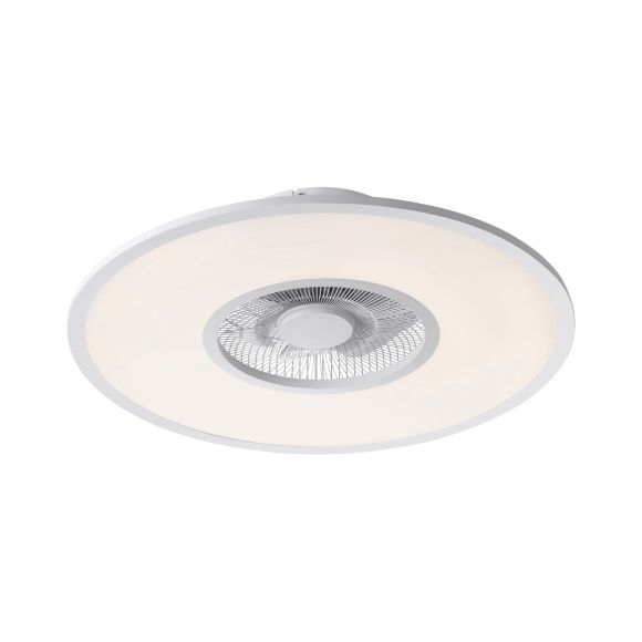 dimmbare runde LED Deckenleuchte mit Fernbedienung & Memory Funktion  und Aluminium matt Deckenlampe weiß ø 59 cm
