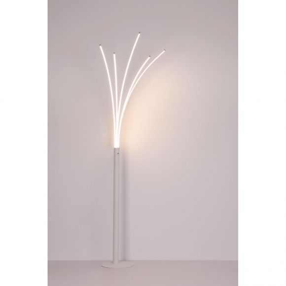 dimmbare runde LED Stehleuchte5 gebogene Arme Kabel 18 m Stehlampe weiß