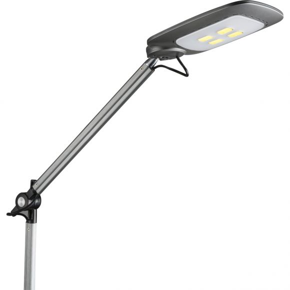 dimmbare schwenkbare höhenverstellbare eckige LED Tischleuchte Lampe mit Sensor CCT-Lichtfarbsteuerung Base rechteckig TL 3 Gelenken beweglich Tischlampe silbergrau und schwarz
