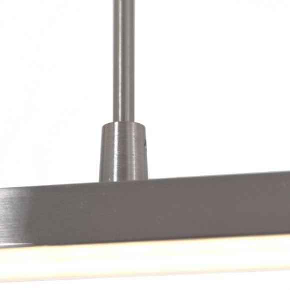 höhenverstellbare LED Pendelleuchte aus Stahl, silber, 3-flammig, dimmbar per Touchdimmer, inkl. LED-Leuchtmittel