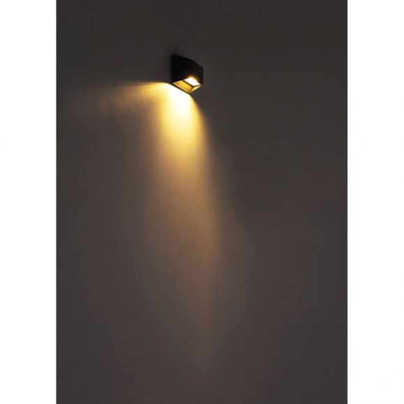 LED Downlight eckige Außenwandleuchte aus Glas und Aluminiumdruckguss klar Außenwandlampe anthrazit IP54
