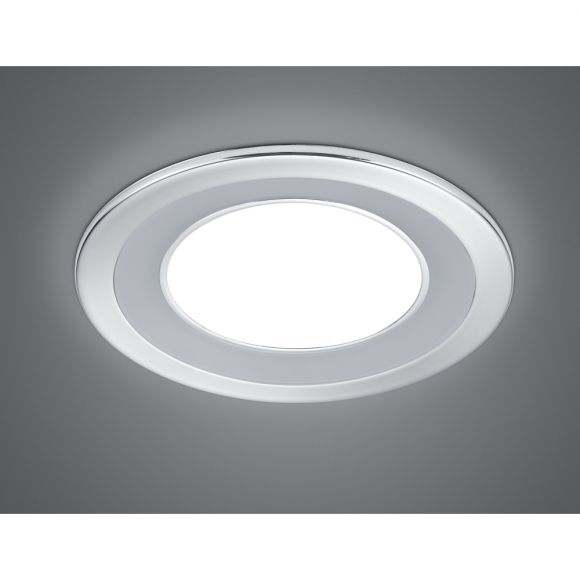 LED Einbauleuchte, Rund, D=14,8cm, getrennt schaltbar, Chrom