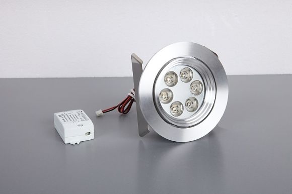 LED Einbauspot, Aluminium, rund, D 11,5 cm, inkl. LED 6 Watt warmweiß