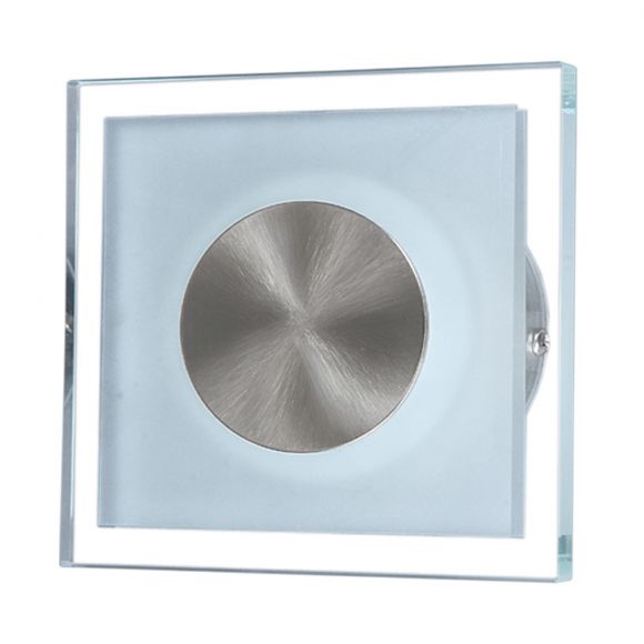 LED Wandleuchte Außen, eckig, Glas teilsatiniert, 12 x 12 cm