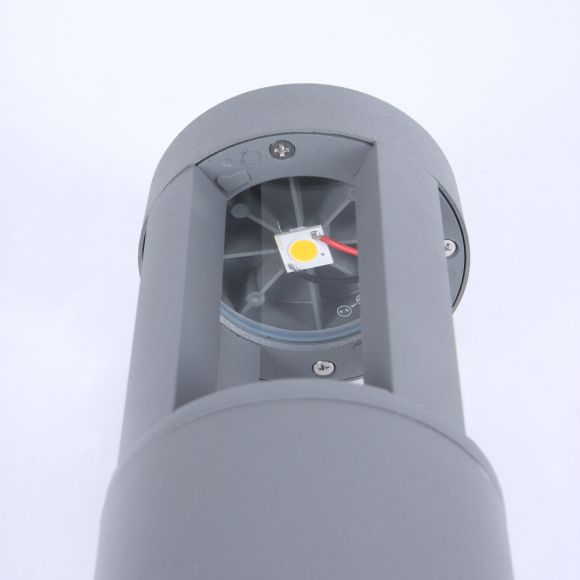 LED-Pollerleuchte, 10W, grau + gratis Spannungsprüfer