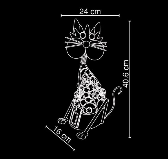 LED-SOLAR Figur Katze- inklusive  LED-Taschenlampe