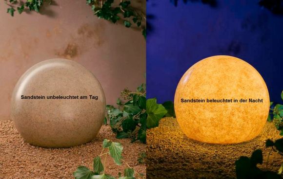 Sandstein-Optik Eingrabsockel Moonlights Kugelleuchte Ø 55cm