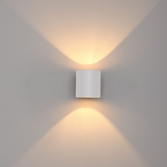 Wandleuchte, weiß, Up & Down Light, Zylinder, modern, inkl. LED 5 W