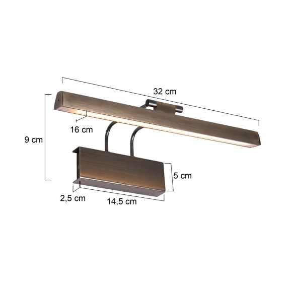 dimmbare LED Wandleuchte, bronze, schwenkbar, inkl. 2x LED 5W, CCT - Dim-to-Warm-Funktion