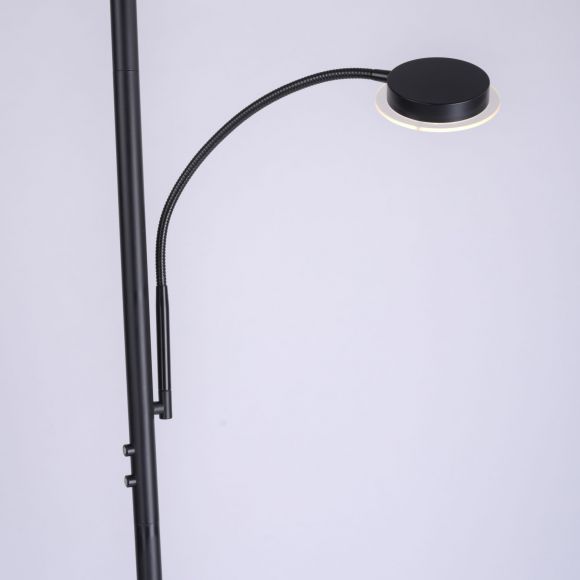 dimmbare schwenkbare höhenverstellbare runde LED Stehleuchte  matt Stehlampe schwarz mit Schalter ø 59 cm