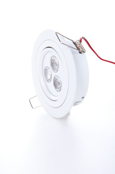 Einbauleuchte, weiß, inkl. LED 3x1 Watt neutralweiß, rund, schwenkbar