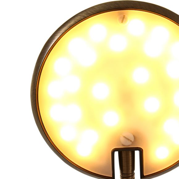 Klassische LED Tischleuchte mit verstellbarem Kopf, silber, Pulsdimmer, CCT - Dim-to-Warm-Funktion, Schreibtischlampe, inkl. LED 6W