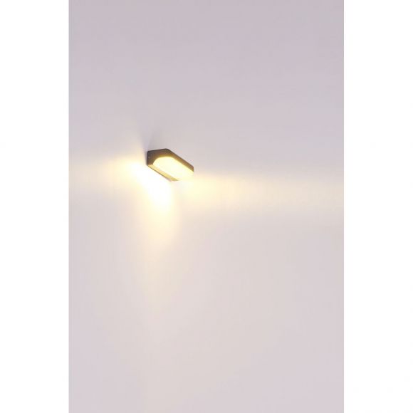 LED Außenwandleuchte aus Aluminiumdruckguss opal Außen Deckenlampe anthrazit IP54 26 x 6.1 cm