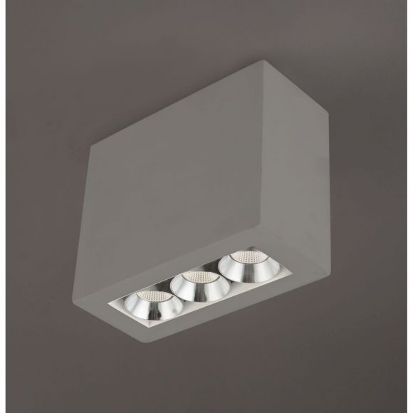 LED Decken Lampe Chrom Gips-weiß Leuchte Beleuchtung Wohn Zimmer Diele Büro Flur 