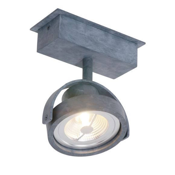 LED Deckenspot im Industrie-Style 1-flammig, Spot, grau, drehbarer Kopf, inkl. LED 12W