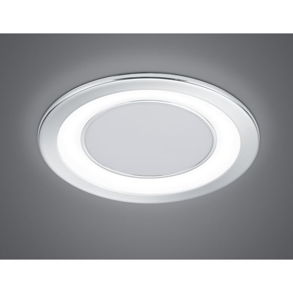 LED Einbauleuchte, Rund, D=14,8cm, getrennt schaltbar, Chrom