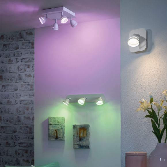 LED Wandstrahler, 1-flg, Smart Home, Lichtfarbe einstellbar, weiß