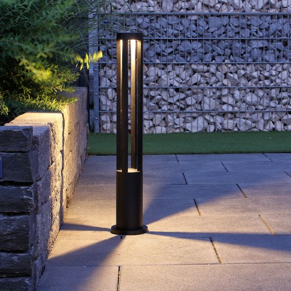 LED Wegeleuchte, schwarz, Höhe 80 cm, LED warmweiß, Gartenbeleuchtung