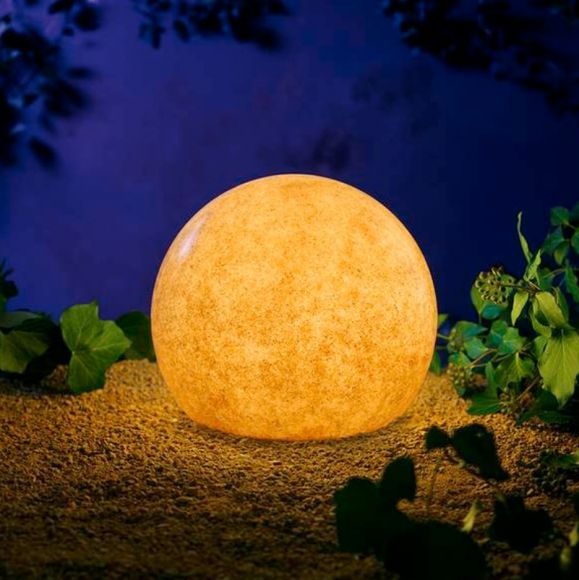 Moonlights Kugelleuchte Sandstein-Optik, Aufschraubsockel Ø 35cm