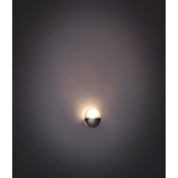 runde LED Wandleuchte mit Halbschale Wandlampe weiß Chrom ø 165 cm
